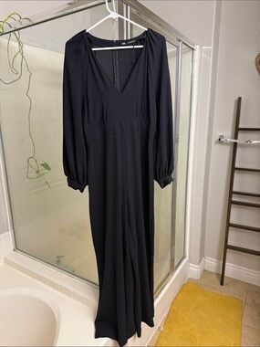 Zara Black Long Sleeve V-Neck Jumper